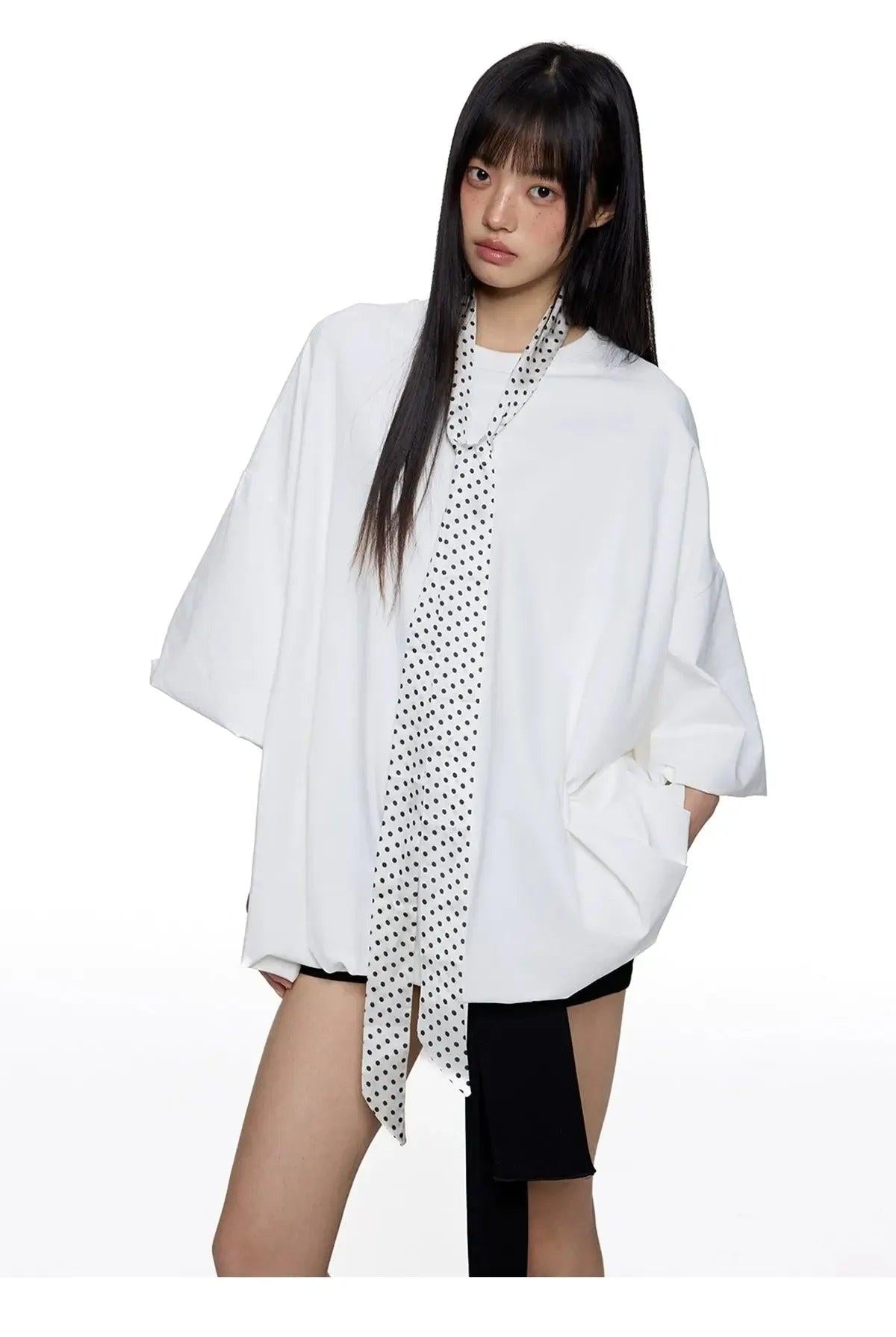 Tom Drop Shoulder Flower Bud T-Shirt-korean-fashion-T-Shirt-Tom's Closet-OH Garments
