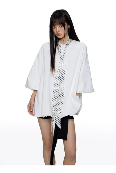 Tom Drop Shoulder Flower Bud T-Shirt-korean-fashion-T-Shirt-Tom's Closet-OH Garments