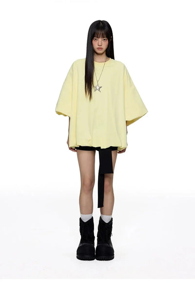 Tom Drop Shoulder Flower Bud T-Shirt-korean-fashion-T-Shirt-Tom's Closet-OH Garments