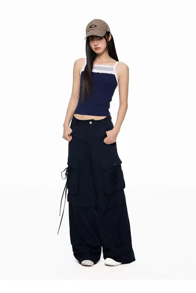 Tom Embossed Pocket Detachable Cargo Pants-korean-fashion-Pants-Tom's Closet-OH Garments