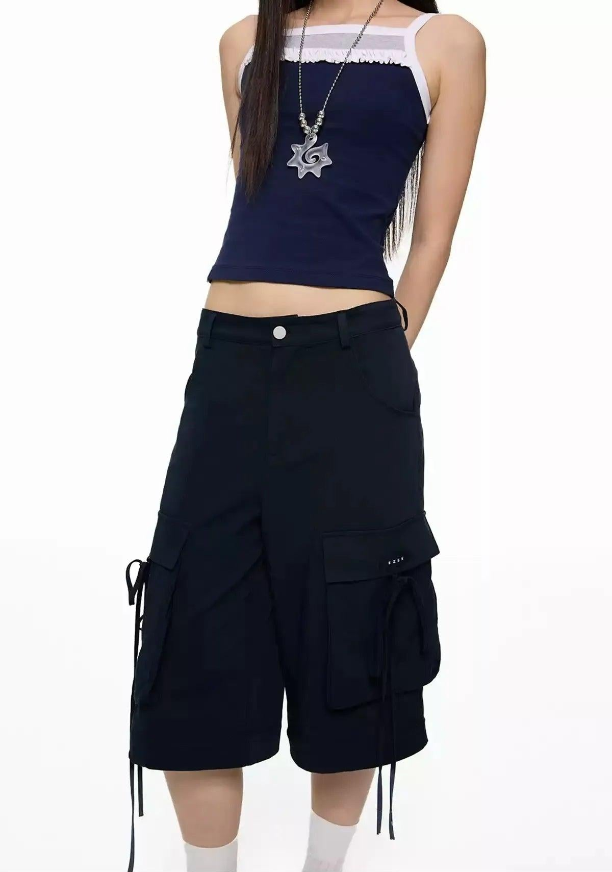 Tom Embossed Pocket Detachable Cargo Pants-korean-fashion-Pants-Tom's Closet-OH Garments