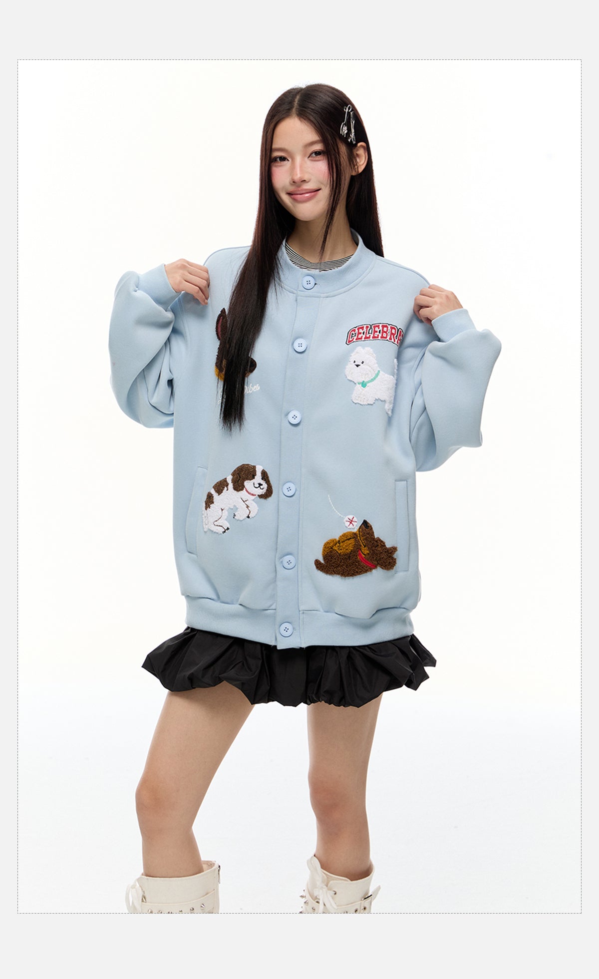 Tom Embroidered Patches Jacket-korean-fashion-Jacket-Tom's Closet-OH Garments