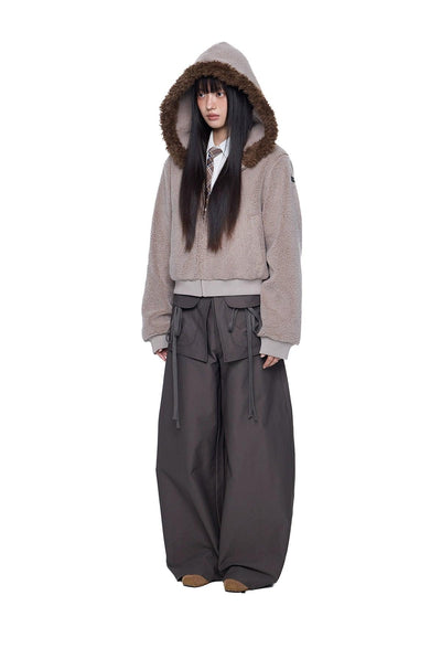 Tom Fur Trim Hooded Pile Lined Fleece Jacket-korean-fashion-Jacket-Tom's Closet-OH Garments