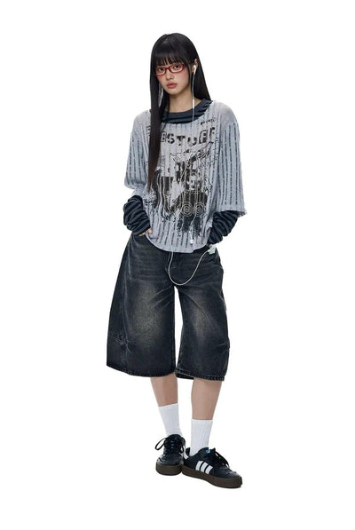 Tom Gothic Layered Long Sleeve T-Shirt-korean-fashion-T-Shirt-Tom's Closet-OH Garments