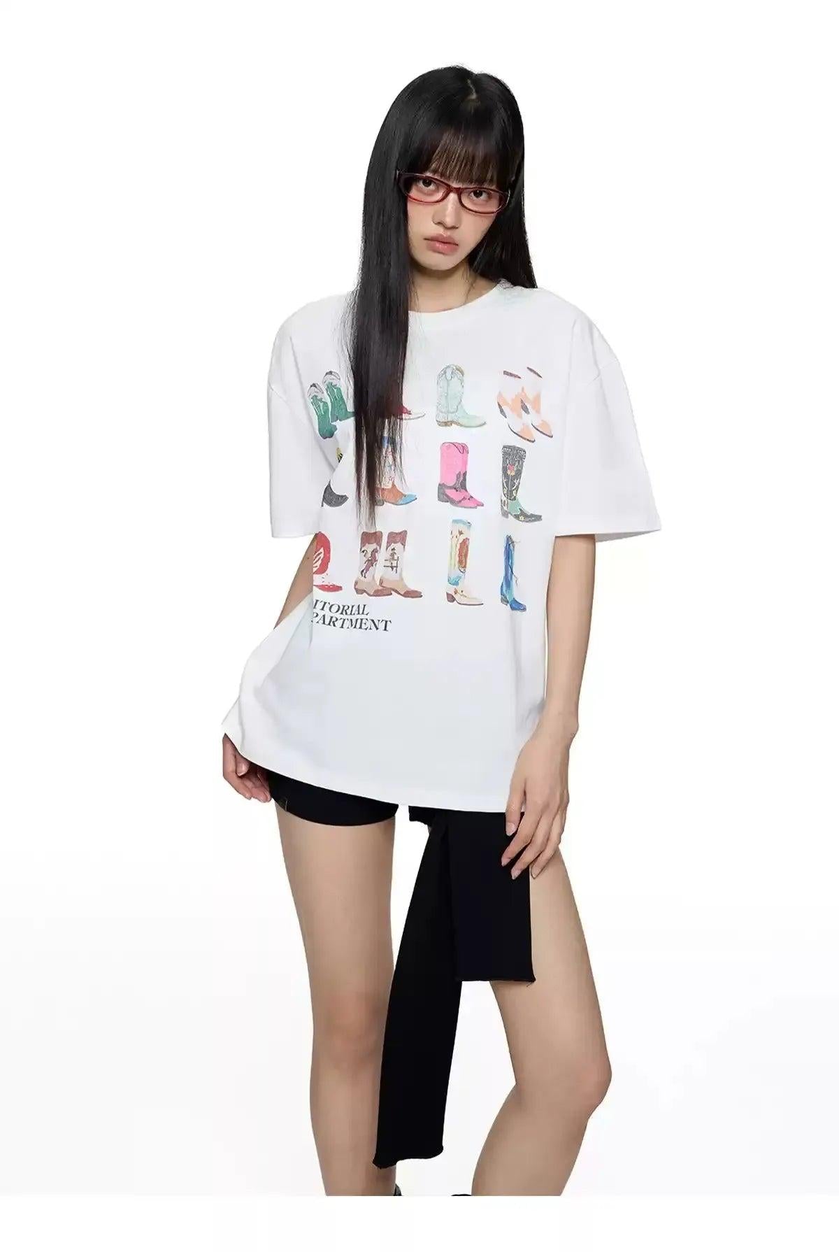 Tom Graphic Print T-Shirt-korean-fashion-T-Shirt-Tom's Closet-OH Garments