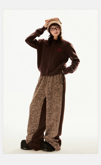 Tom Half Splice Pattern Sweatpants-korean-fashion-Pants-Tom's Closet-OH Garments