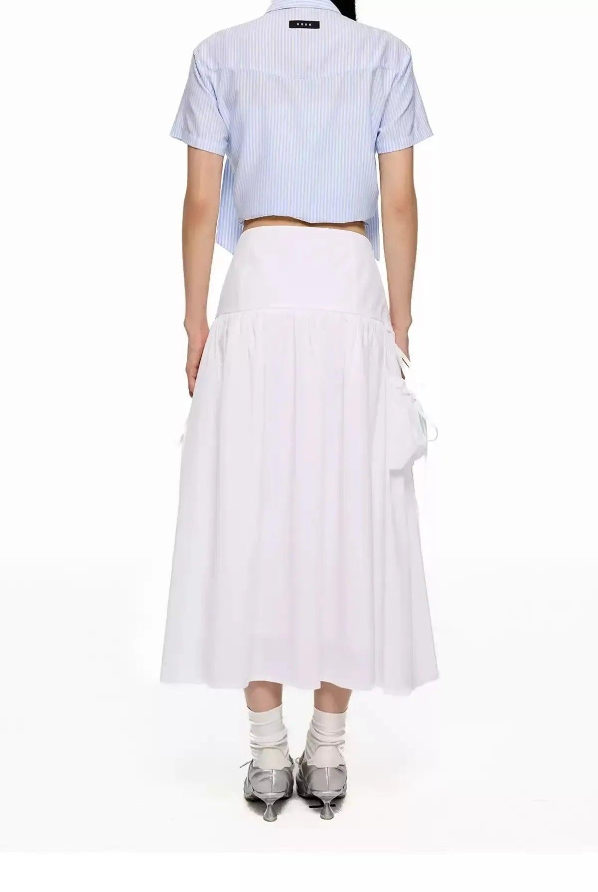 Tom High Waist Bow-Tie Drape Skirt-korean-fashion-Skirt-Tom's Closet-OH Garments