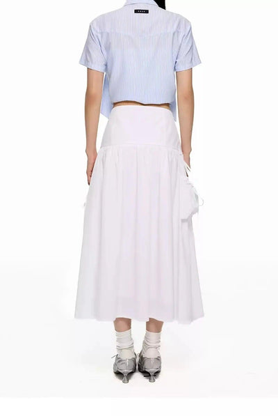 Tom High Waist Bow-Tie Drape Skirt-korean-fashion-Skirt-Tom's Closet-OH Garments