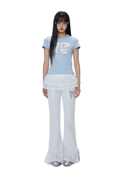 Tom Lace Split Bell Bottom Pants-korean-fashion-Pants-Tom's Closet-OH Garments