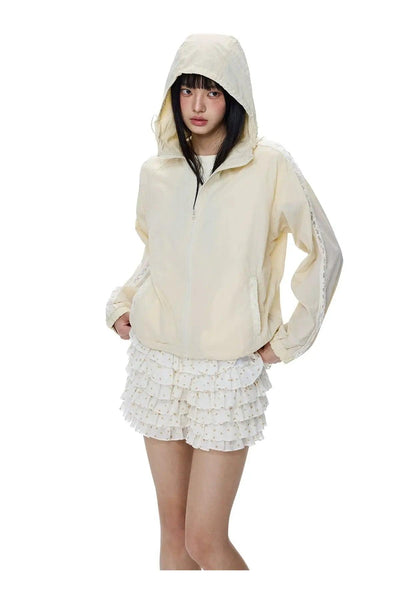 Tom Lace Stitched Hooded Jacket-korean-fashion-Jacket-Tom's Closet-OH Garments
