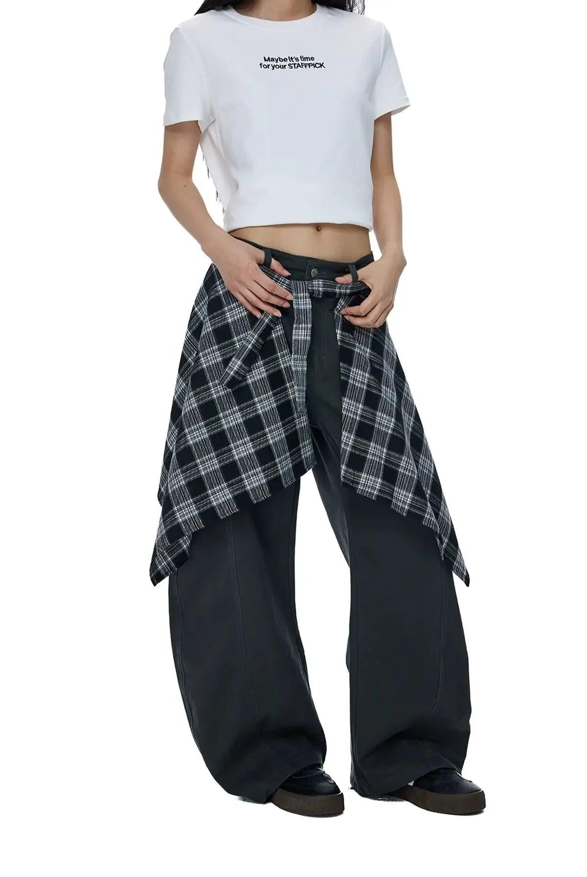 Tom Loose Plaid Accent Pants-korean-fashion-Pants-Tom's Closet-OH Garments