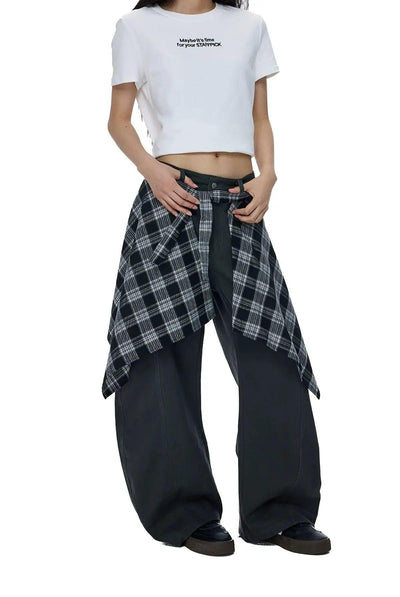 Tom Loose Plaid Accent Pants-korean-fashion-Pants-Tom's Closet-OH Garments