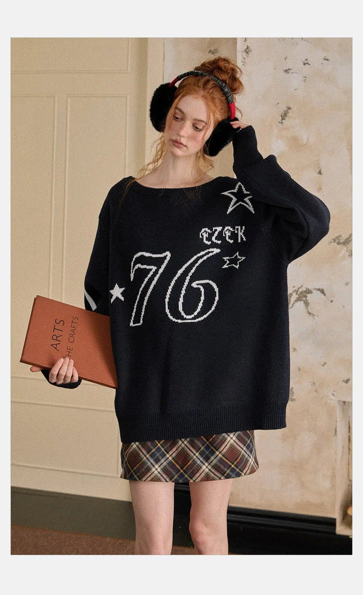 Tom Number 76 Loose Fit Sweater-korean-fashion-Sweater-Tom's Closet-OH Garments