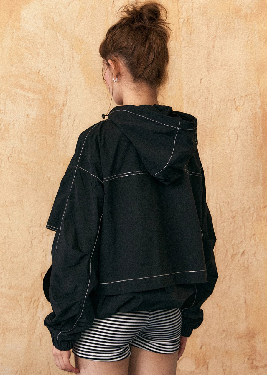 Tom Outline Stitching Drawstring Jacket-korean-fashion-Jacket-Tom's Closet-OH Garments