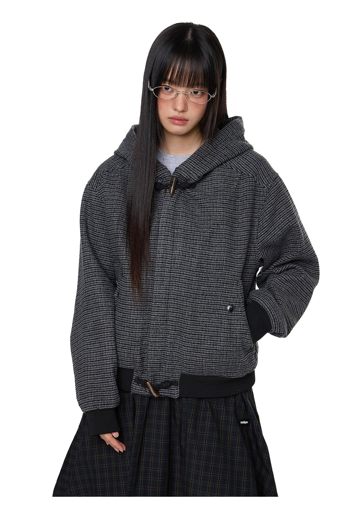 Tom Patterned Thick Hooded Jacket-korean-fashion-Jacket-Tom's Closet-OH Garments