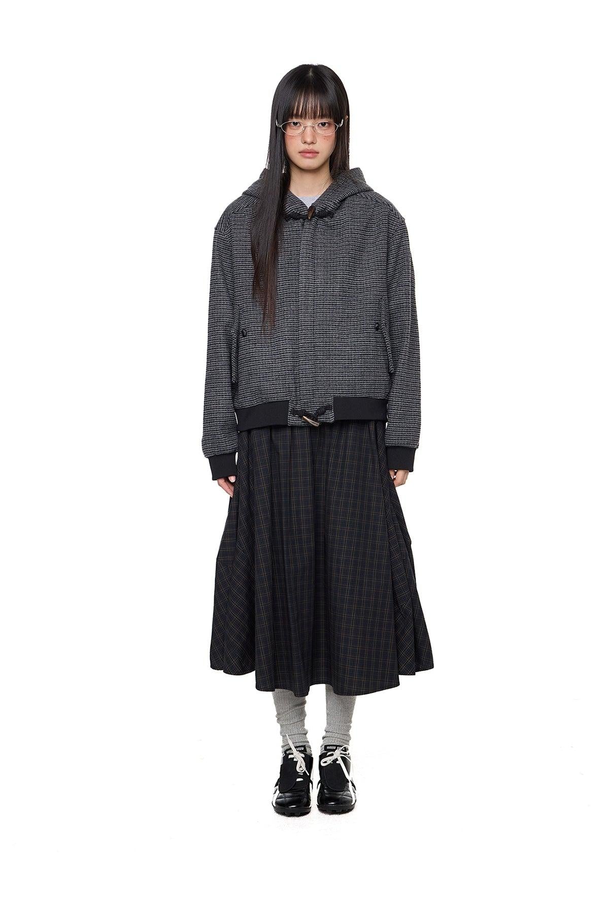 Tom Patterned Thick Hooded Jacket-korean-fashion-Jacket-Tom's Closet-OH Garments