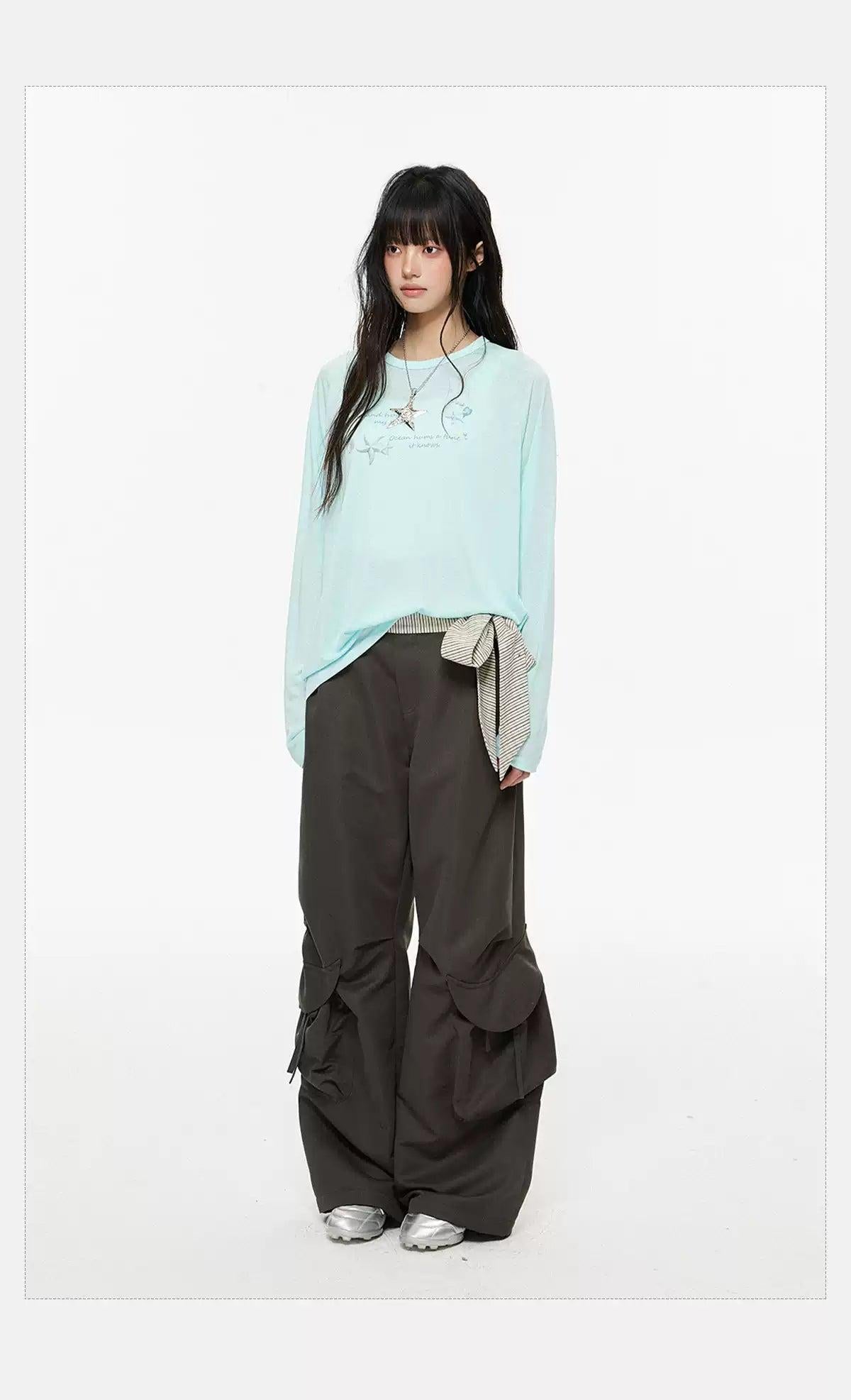 Tom Plaid Belt Strap Cargo Pants-korean-fashion-Pants-Tom's Closet-OH Garments