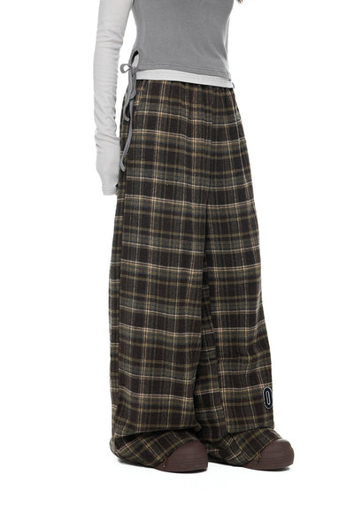 Tom Plaid Straight Leg Pants-korean-fashion-Pants-Tom's Closet-OH Garments