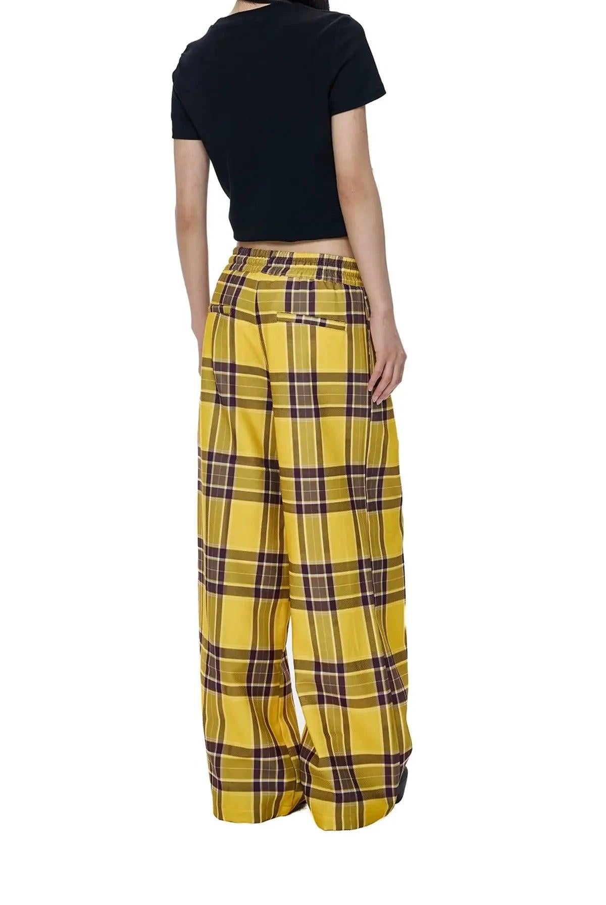 Tom Plaid Waistband Pants-korean-fashion-Pants-Tom's Closet-OH Garments