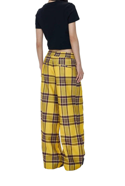 Tom Plaid Waistband Pants-korean-fashion-Pants-Tom's Closet-OH Garments