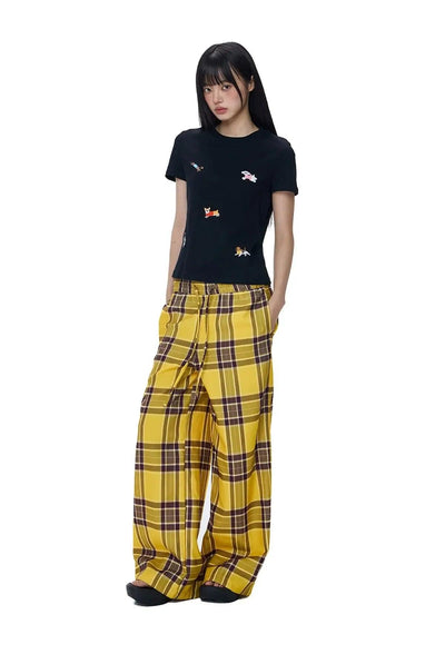 Tom Plaid Waistband Pants-korean-fashion-Pants-Tom's Closet-OH Garments