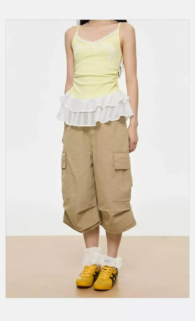 Tom Pleated Mid-Length Cargo Shorts-korean-fashion-Shorts-Tom's Closet-OH Garments