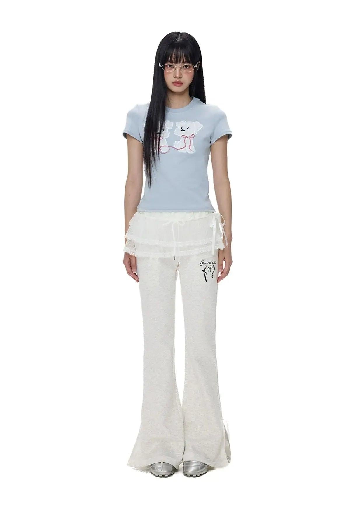 Tom Puppy Embroidery Slim Fit T-Shirt-korean-fashion-T-Shirt-Tom's Closet-OH Garments