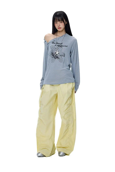 Tom Ruched Bow-Tie Track Pants-korean-fashion-Pants-Tom's Closet-OH Garments