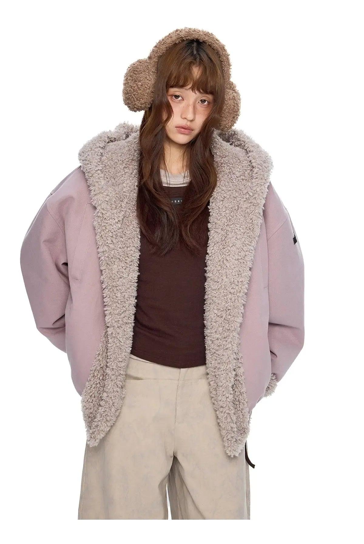 Tom Shearling-Trim Full-Zip Jacket-korean-fashion-Jacket-Tom's Closet-OH Garments
