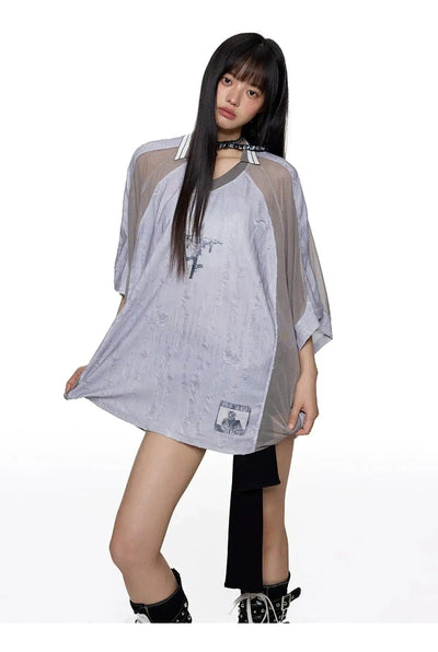 Tom Sheer Jersey Style T-Shirt-korean-fashion-T-Shirt-Tom's Closet-OH Garments