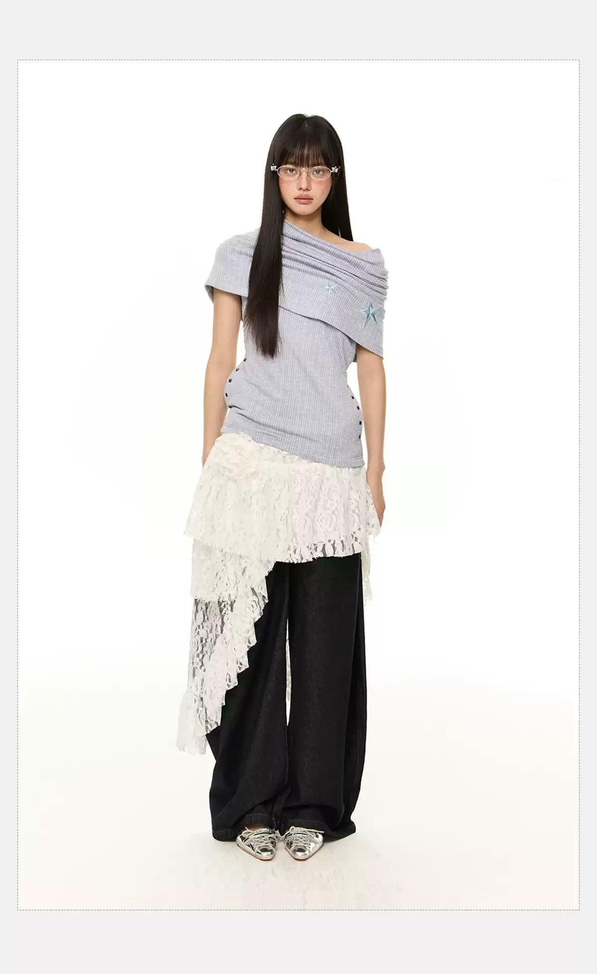 Tom Slant Shoulder Knitted Blouse-korean-fashion-Blouse-Tom's Closet-OH Garments
