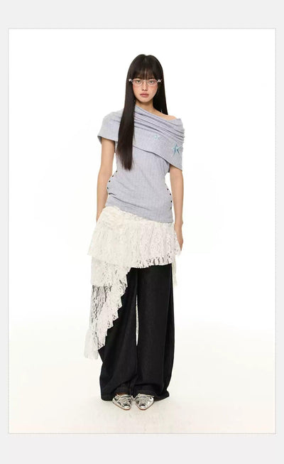 Tom Slant Shoulder Knitted Blouse-korean-fashion-Blouse-Tom's Closet-OH Garments