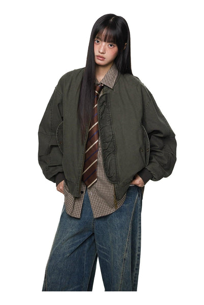 Tom Structured Bomber Denim Jacket-korean-fashion-Jacket-Tom's Closet-OH Garments