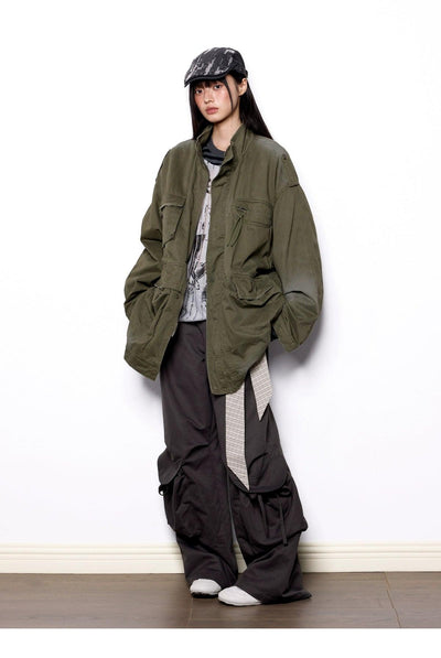 Tom Structured Distressed Long Denim Jacket-korean-fashion-Jacket-Tom's Closet-OH Garments