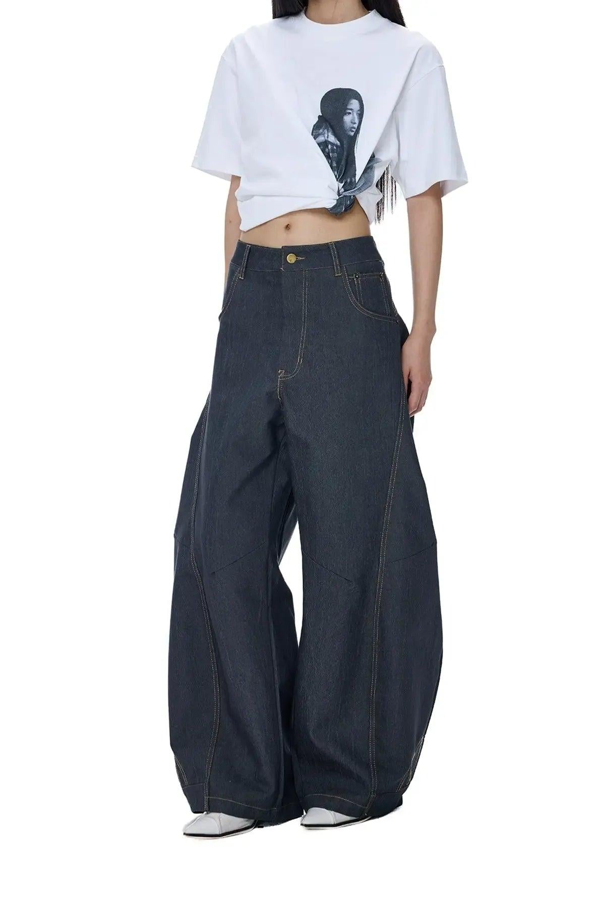 Tom Structured Loose Jeans-korean-fashion-Jeans-Tom's Closet-OH Garments
