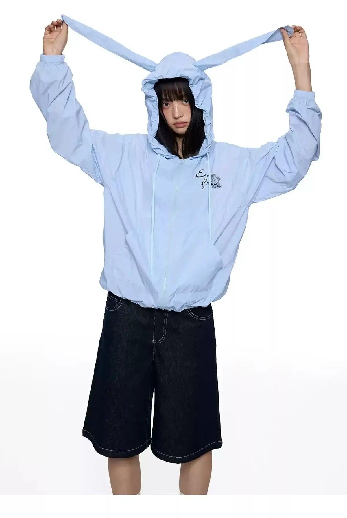 Tom Sun Protection Rabbit Ears Hooded Jacket-korean-fashion-Jacket-Tom's Closet-OH Garments