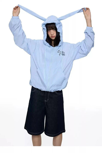 Tom Sun Protection Rabbit Ears Hooded Jacket-korean-fashion-Jacket-Tom's Closet-OH Garments
