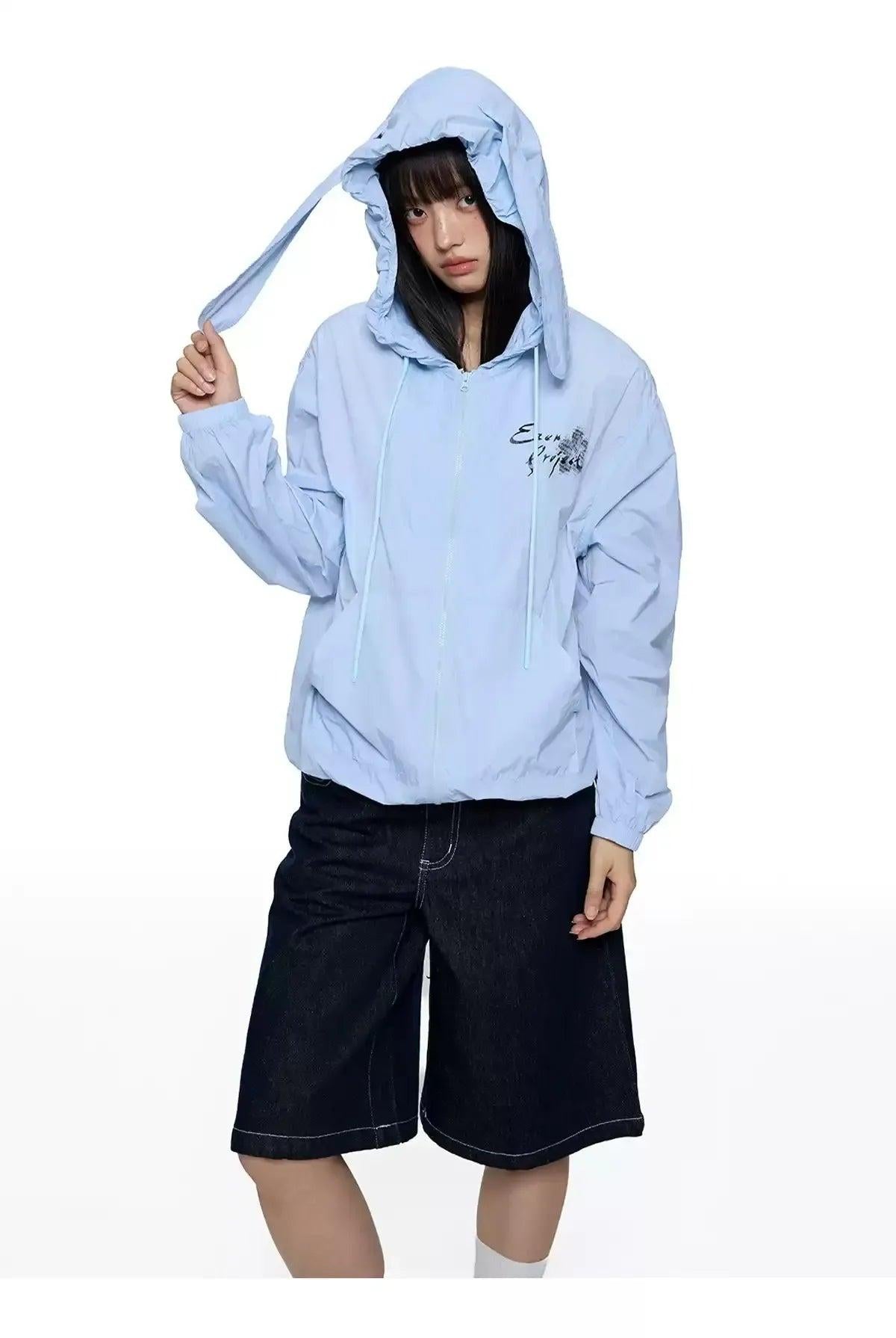 Tom Sun Protection Rabbit Ears Hooded Jacket-korean-fashion-Jacket-Tom's Closet-OH Garments