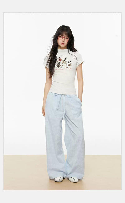 Tom Thin Plaid Wide Leg Pants-korean-fashion-Pants-Tom's Closet-OH Garments