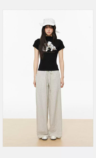 Tom Thin Plaid Wide Leg Pants-korean-fashion-Pants-Tom's Closet-OH Garments