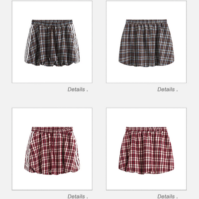 Tom Three-Bar Plaid Jacket & Drawcord Skirt Set-korean-fashion-Clothing Set-Tom's Closet-OH Garments