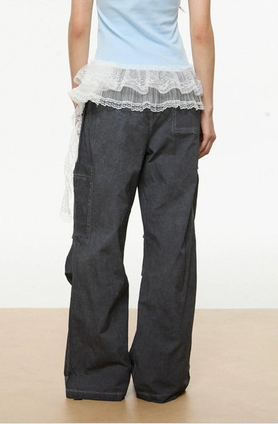 Tom Washed Pleated Cargo Pants-korean-fashion-Pants-Tom's Closet-OH Garments