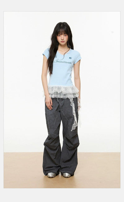 Tom Washed Pleated Cargo Pants-korean-fashion-Pants-Tom's Closet-OH Garments