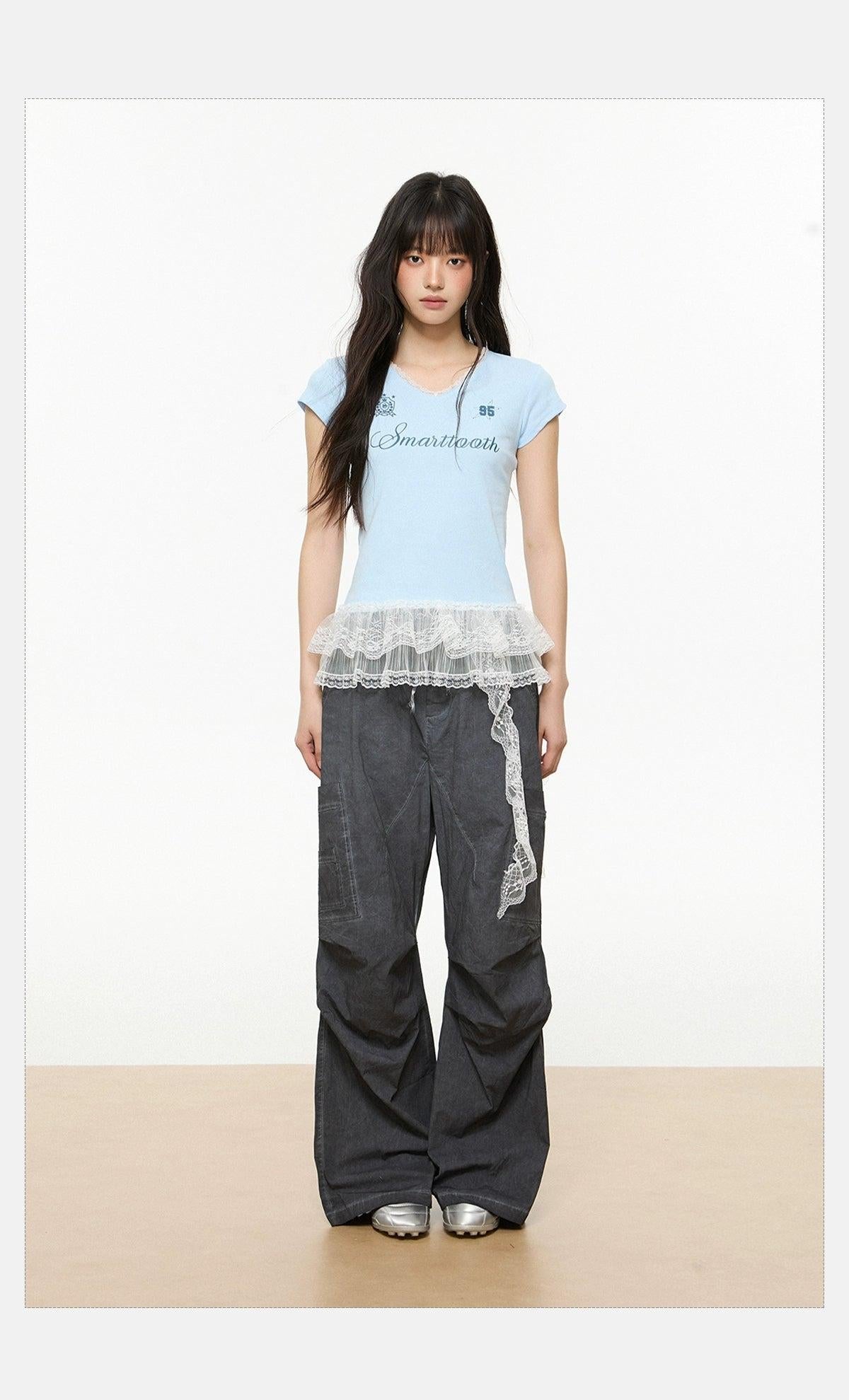Tom Washed Pleated Cargo Pants-korean-fashion-Pants-Tom's Closet-OH Garments