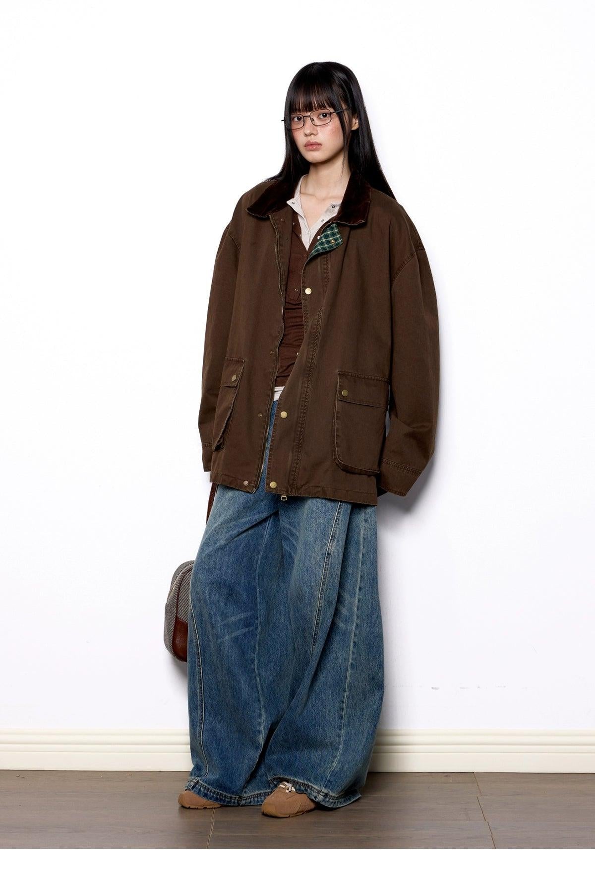 Tom Wide Pockets Denim Jacket-korean-fashion-Jacket-Tom's Closet-OH Garments