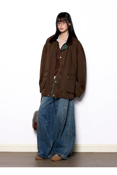 Tom Wide Pockets Denim Jacket-korean-fashion-Jacket-Tom's Closet-OH Garments