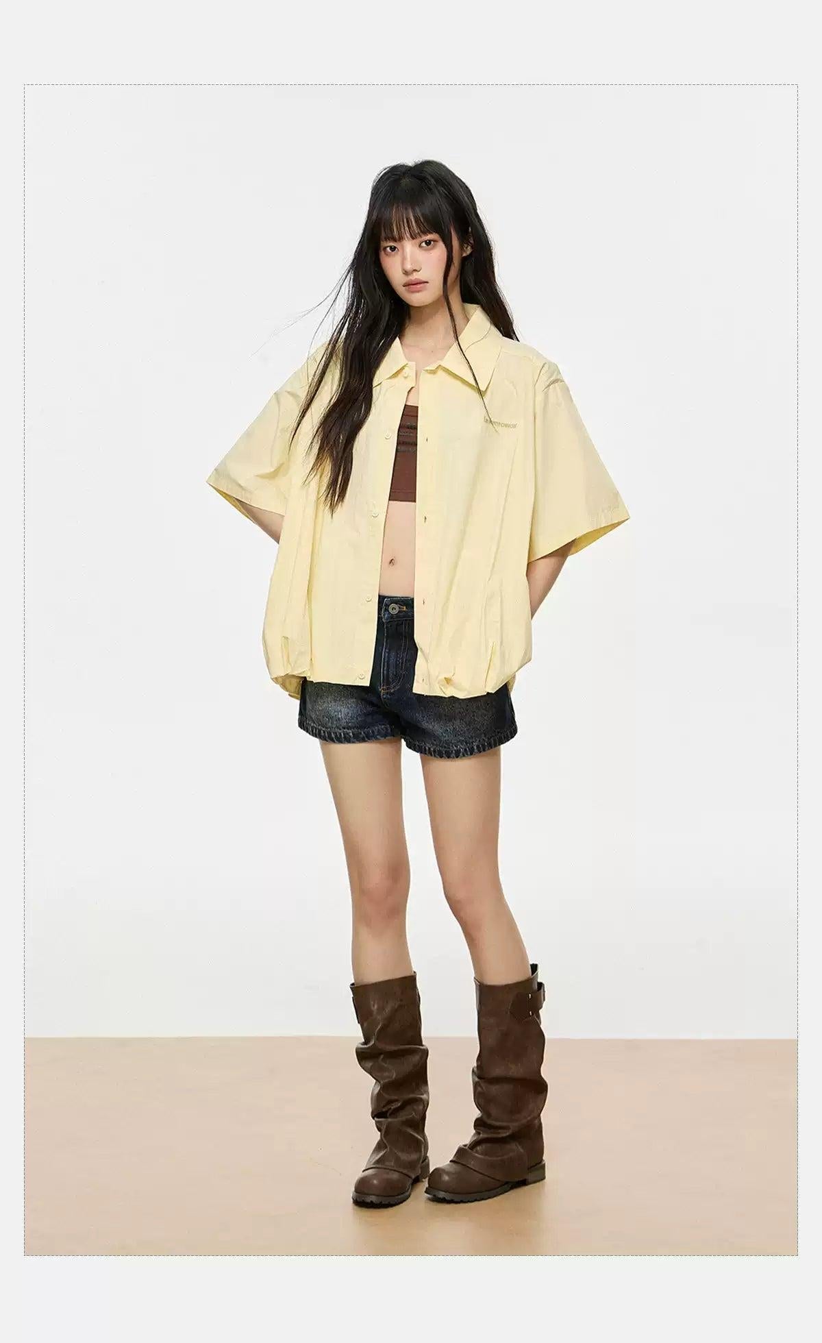 Tom Wide Shoulder Collared Shirt-korean-fashion-Shirt-Tom's Closet-OH Garments