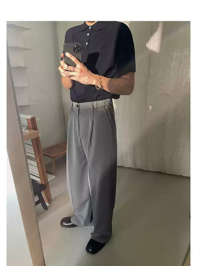 Woo Gartered Waist Straight Pants-korean-fashion-Pants-Woo's Closet-OH Garments