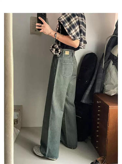 Woo High Waist Straight Jeans-korean-fashion-Jeans-Woo's Closet-OH Garments