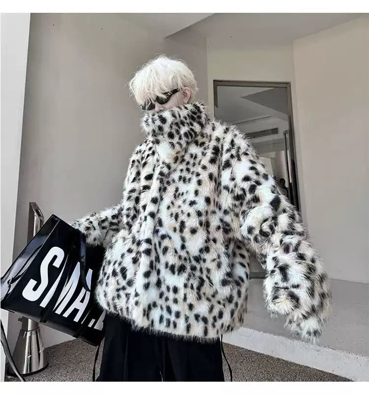 Woo Leopard Faux Fur Padded Jacket-korean-fashion-Jacket-Woo's Closet-OH Garments